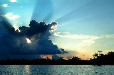 Sunset, Laguna Grande, Cuyabeno Reserve, Amazon