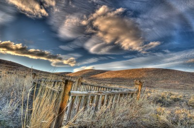 Sunset over the Bodie Graveyard