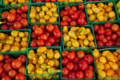 Small Pear Tomatoes, Farmers' Market, Placerville, Californi